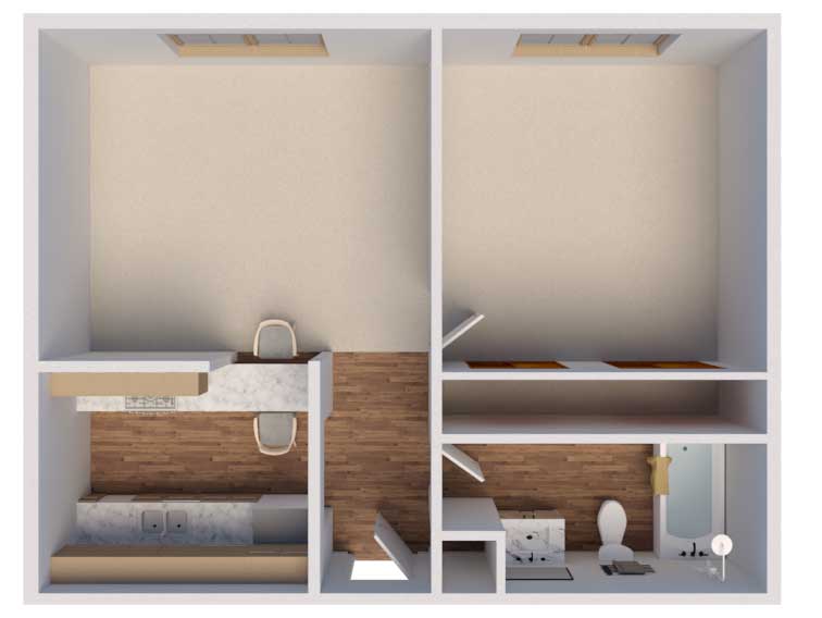 1 Bedroom Heritage floorplan