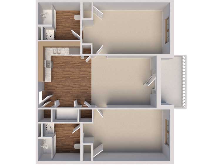 2 Bedroom Heritage floorplan