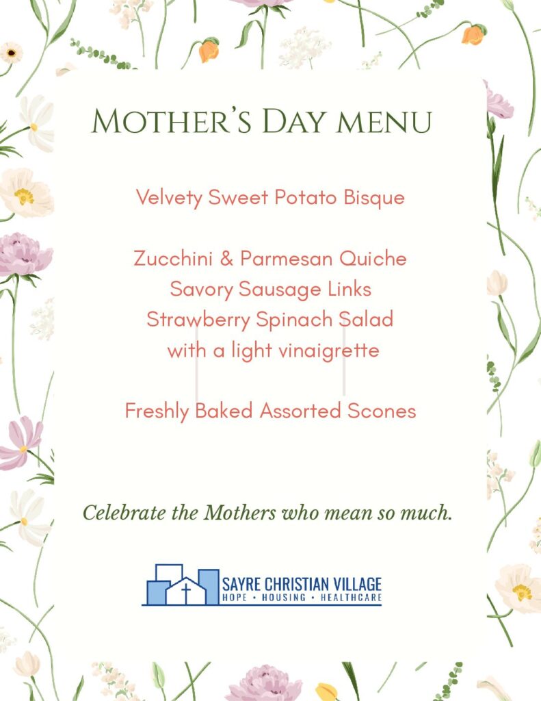 Mother's Day Menu
